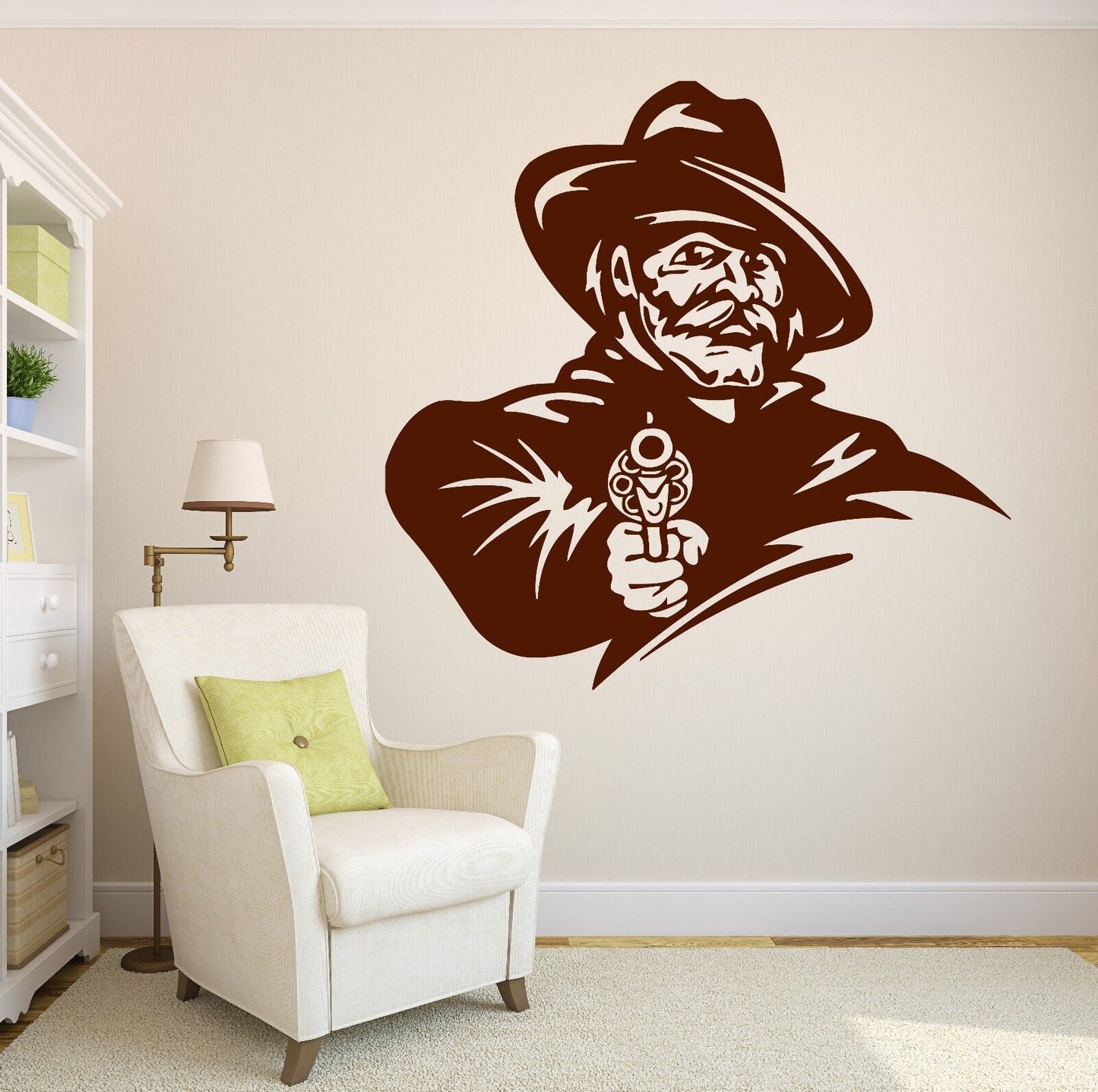 Wall Stickers Horse Herder Harsh Cowboy Hat Gun Vinyl Decal (n400)