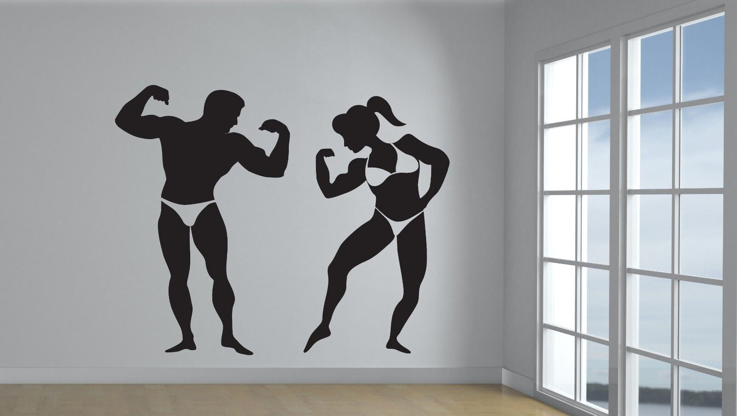 Wall Vinyl Sticker Sport Fitness Beautiful Body Muscles Relief (n403)