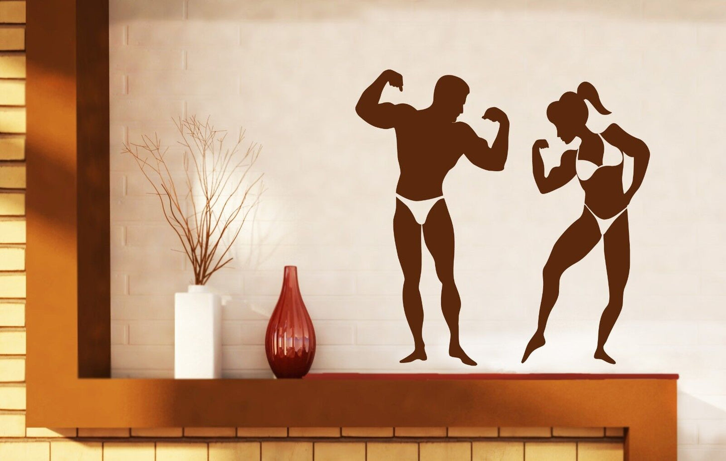 Autocollant mural en vinyle, Sport, Fitness, beau soulagement des muscles du corps (n403)