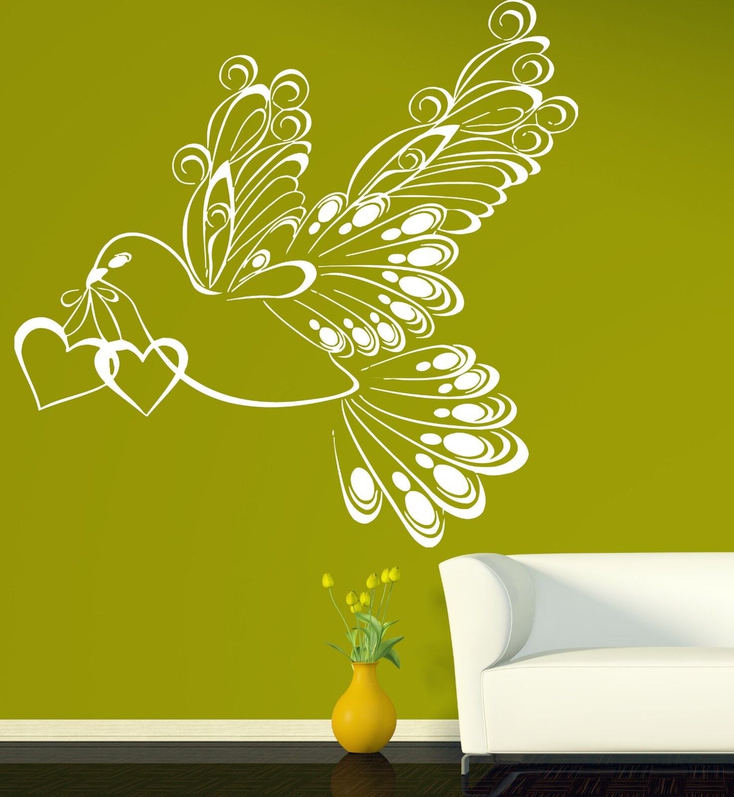 Wall Sticker Vinyl Decal White Dove Symbol Peace Love Happiness (n407)