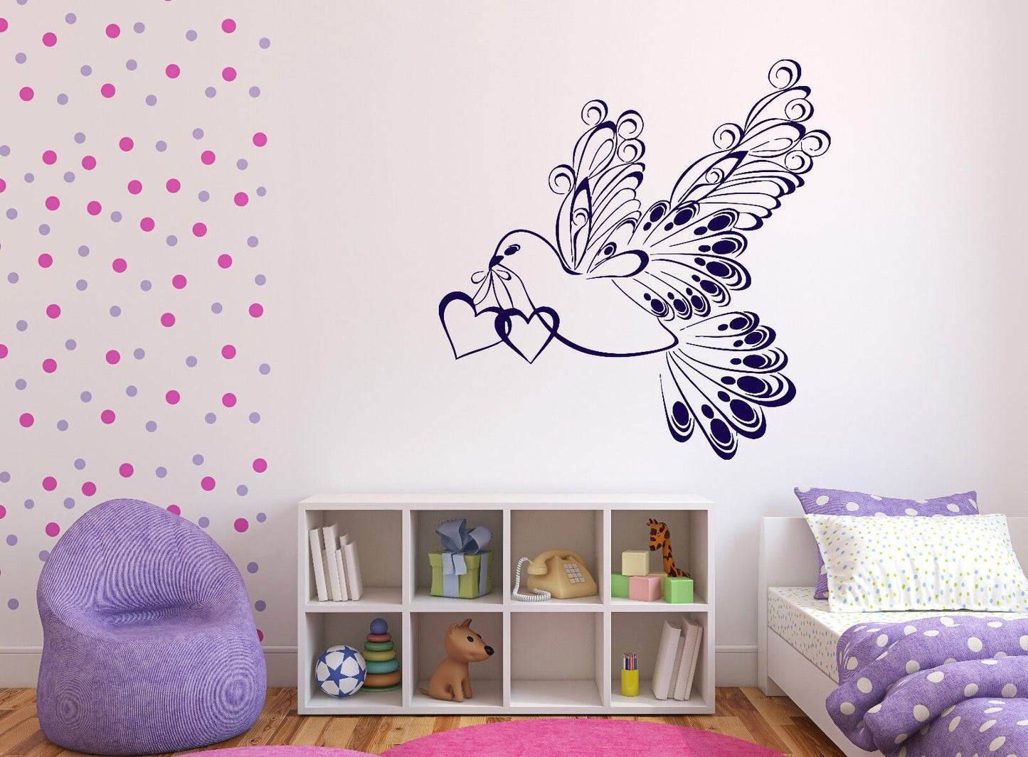 Wall Sticker Vinyl Decal White Dove Symbol Peace Love Happiness (n407)