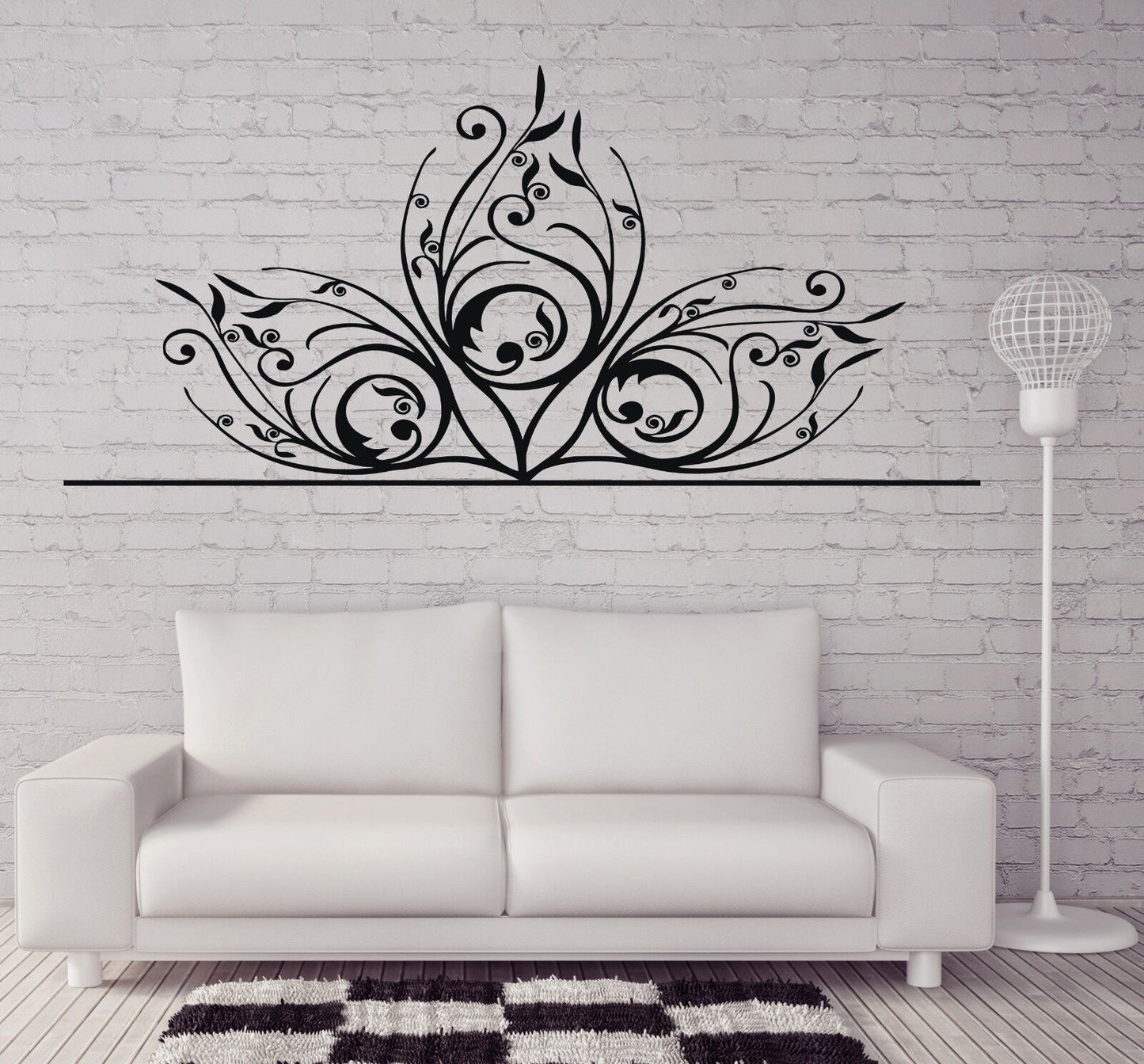 Wall Stickers Vinyl Decal Beautiful Delicate Carving Floral Ornament (n410)