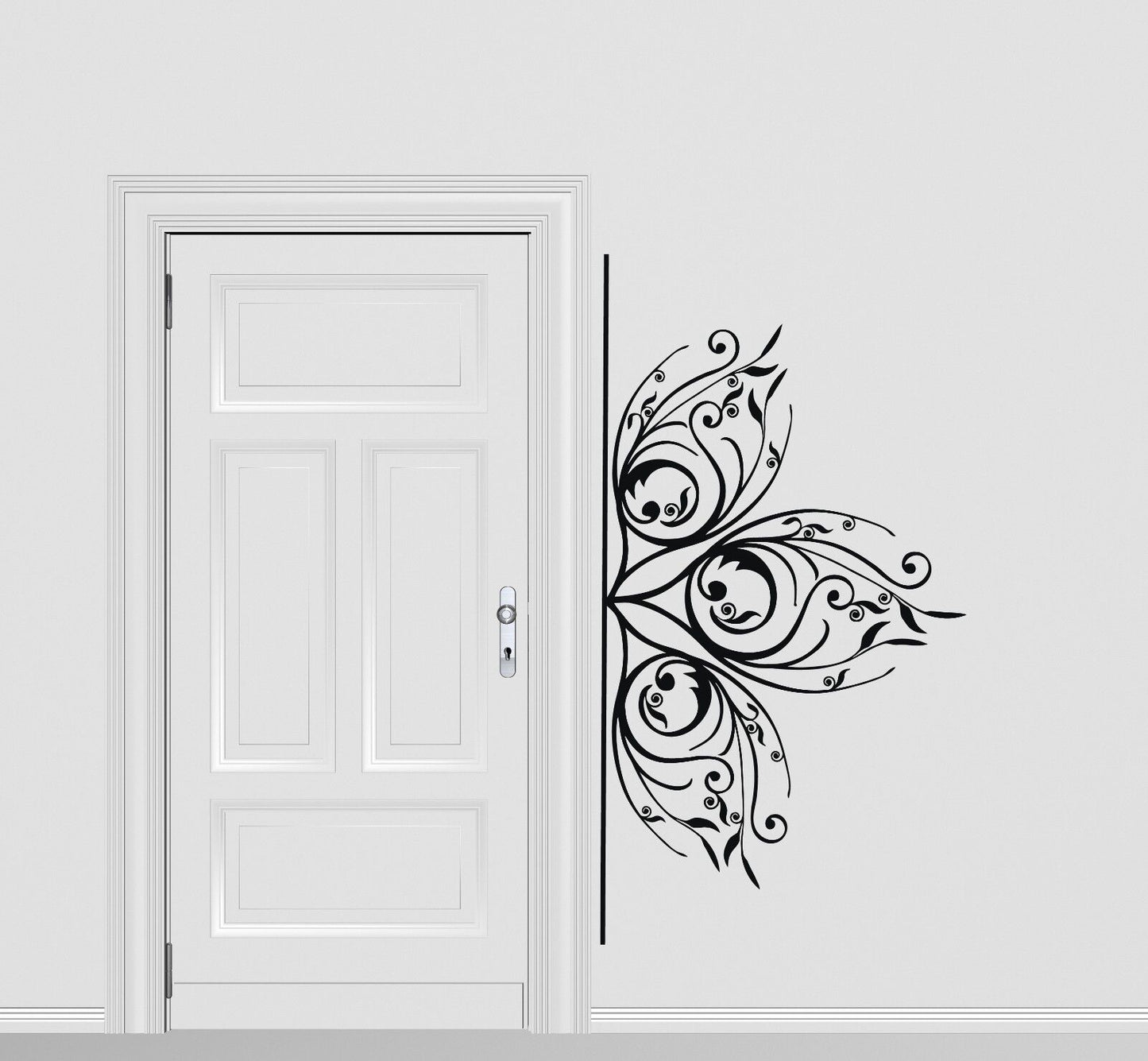 Wall Stickers Vinyl Decal Beautiful Delicate Carving Floral Ornament (n410)