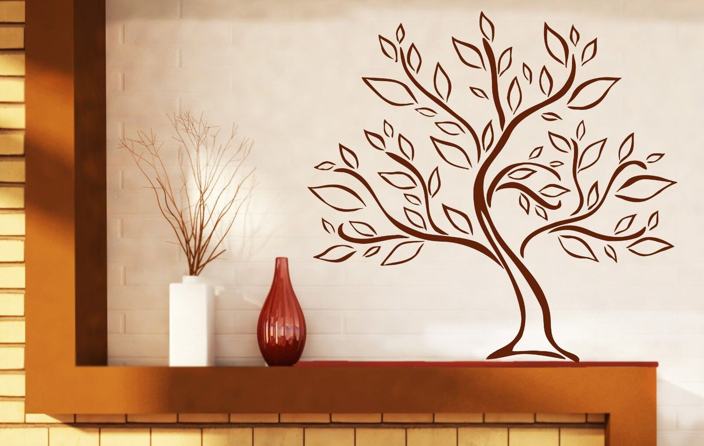 Wall Vinyl Sticker Tree Growth Foliage Green Life Force Decor (n418)