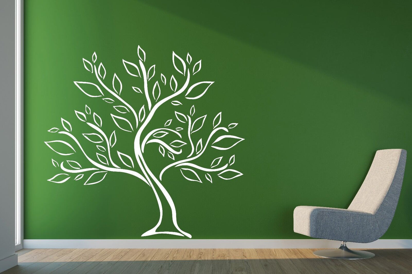 Wall Vinyl Sticker Tree Growth Foliage Green Life Force Decor (n418)