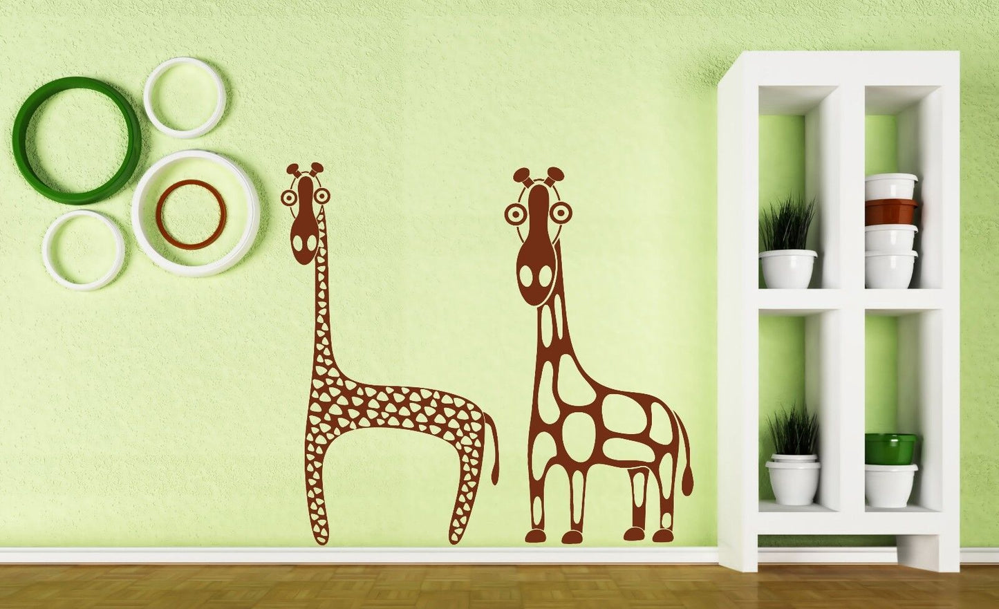 Wandaufkleber, afrikanisches Wildtier, Giraffe, langer Hals, Vinyl, Aufkleber (n427)