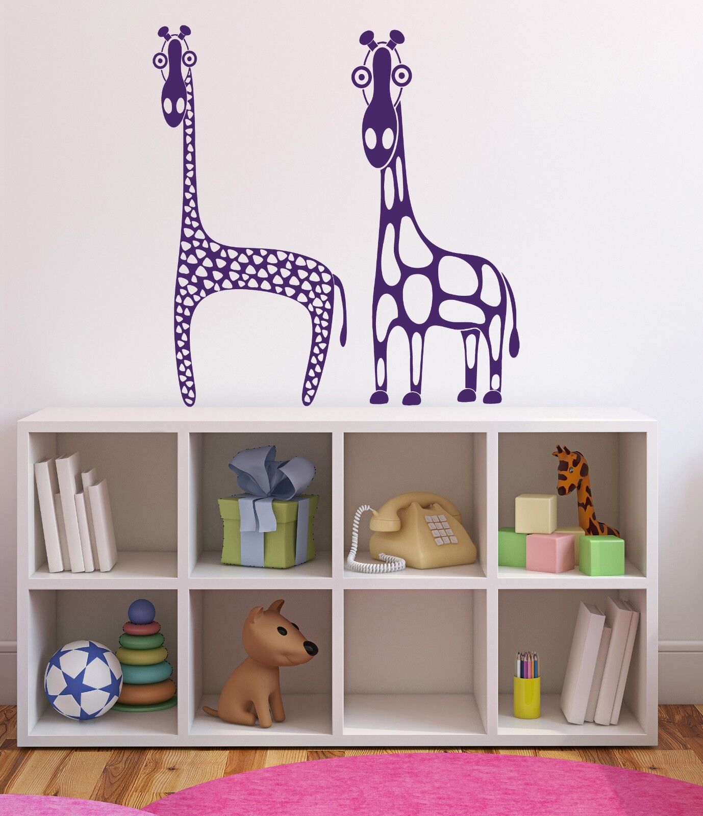 Wandaufkleber, afrikanisches Wildtier, Giraffe, langer Hals, Vinyl, Aufkleber (n427)