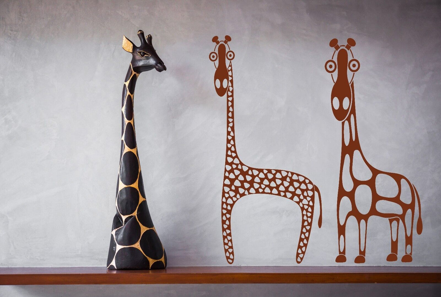 Wandaufkleber, afrikanisches Wildtier, Giraffe, langer Hals, Vinyl, Aufkleber (n427)