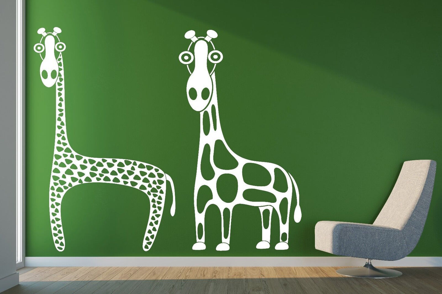 Wall Stickers African Wild Animal Giraffe Long Neck Vinyl Decal (n427)