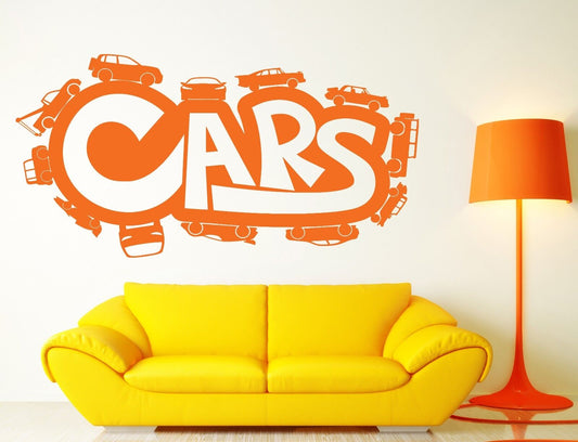 Wall Stickers Vinyl Decal Inscription Cars Cartoon Road Track (n428)