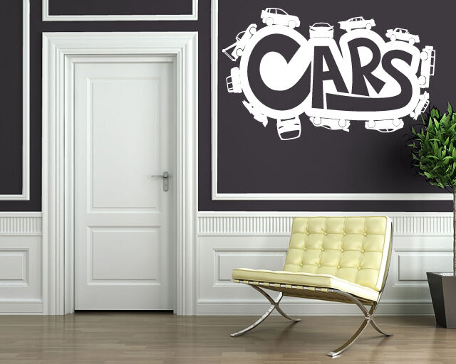 Wall Stickers Vinyl Decal Inscription Cars Cartoon Road Track (n428)