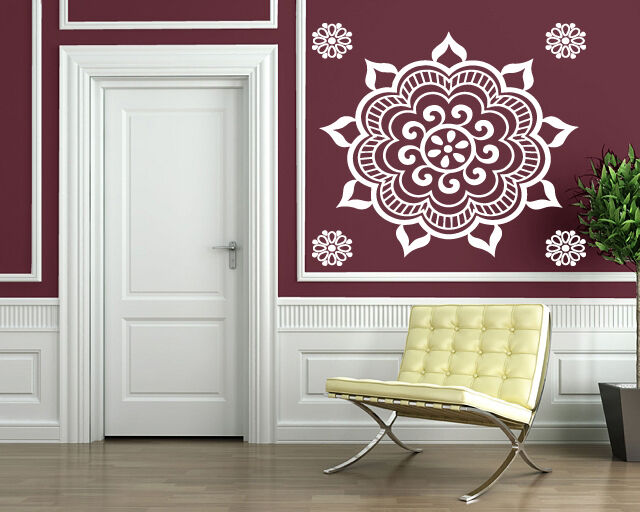 Wall Vinyl Sticker Floral Circle Mandala  Meditation Studio Decor (n429)