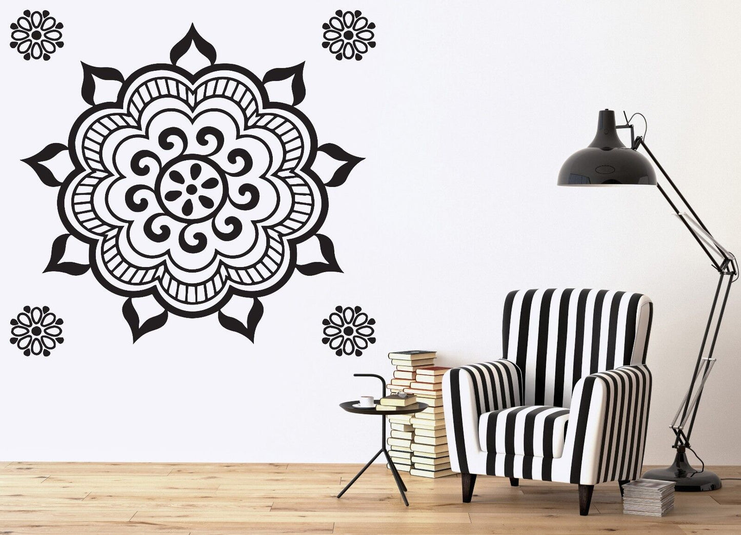 Wall Vinyl Sticker Floral Circle Mandala  Meditation Studio Decor (n429)