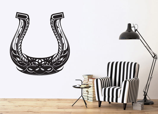 Wall Vinyl Sticker Beautiful Symbol Good Luck Horseshoe Pattern (n432)