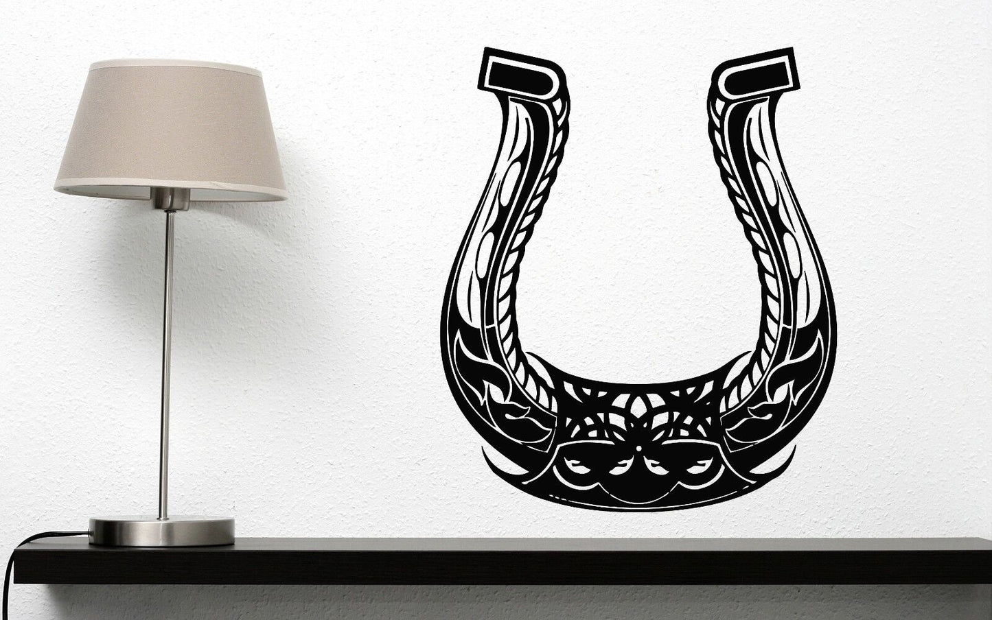 Wall Vinyl Sticker Beautiful Symbol Good Luck Horseshoe Pattern (n432)