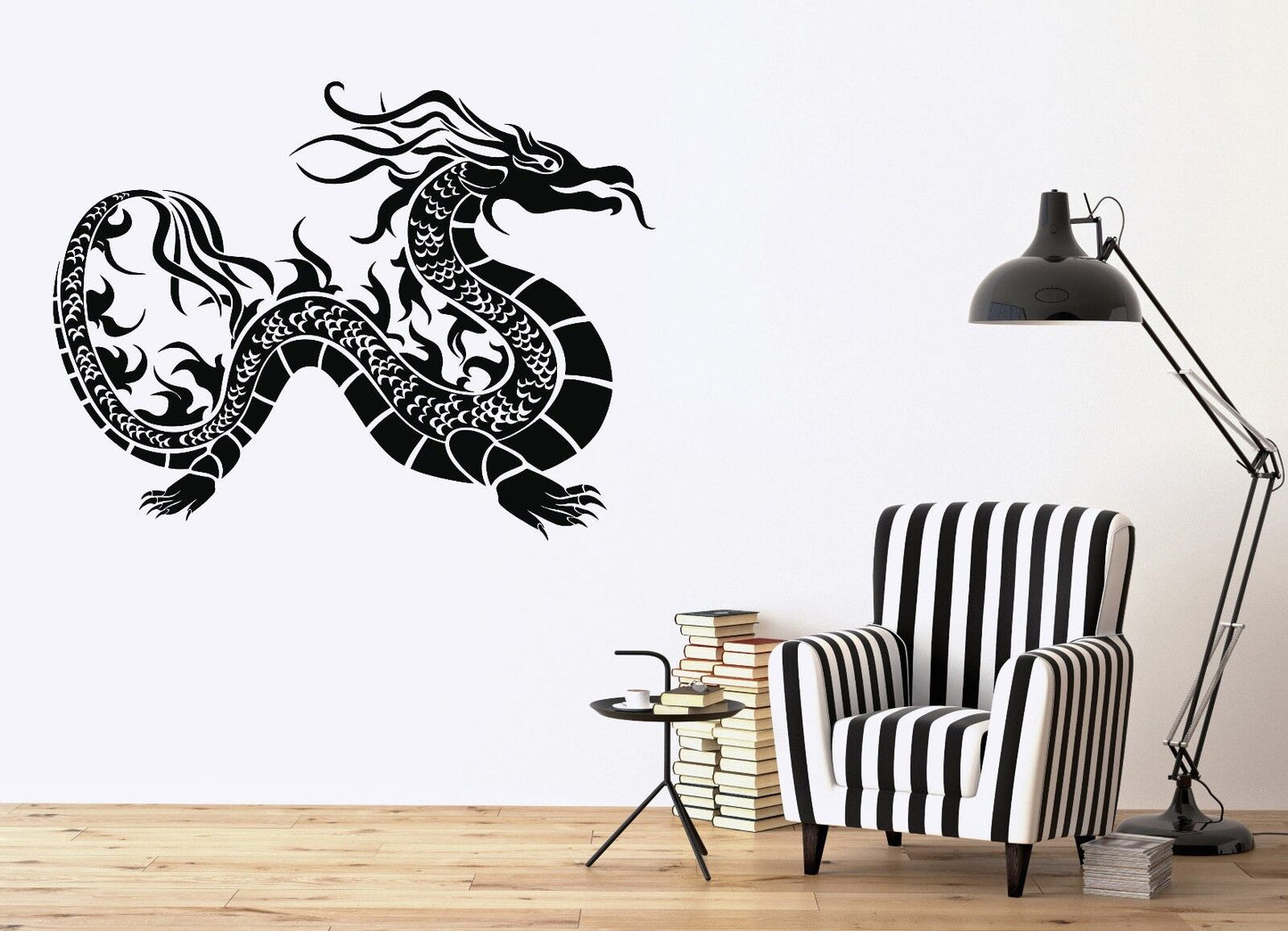 Wall Sticker Oriental Dragon Mythological Fantasy Creature Vinyl Decal (n441)