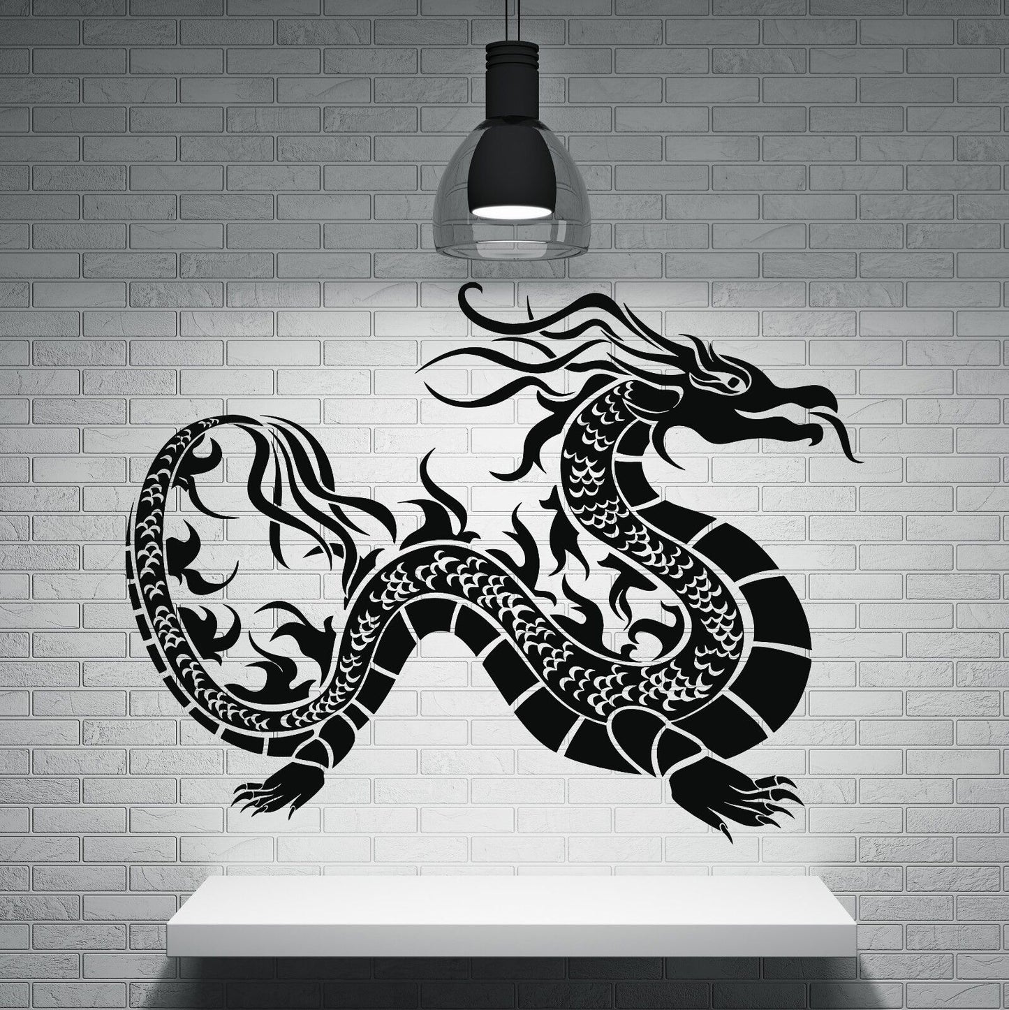 Wall Sticker Oriental Dragon Mythological Fantasy Creature Vinyl Decal (n441)