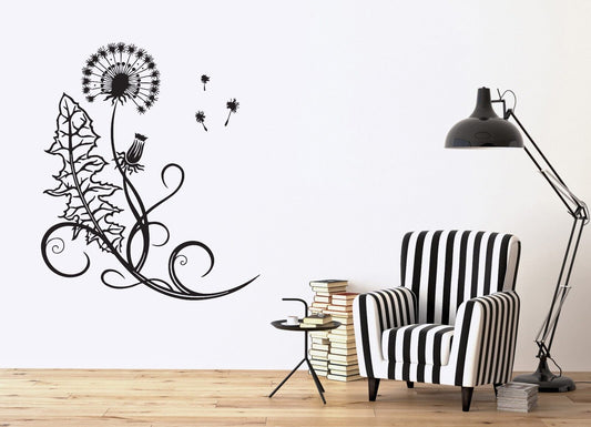 Wall Vinyl Sticker Wildflower Grass Dandelion Parachutes Decal (n467)