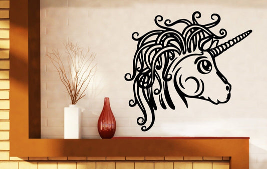 Wall Vinyl Sticker Fairy Tale Character Pony Unicorn Beautiful Mane (n469)