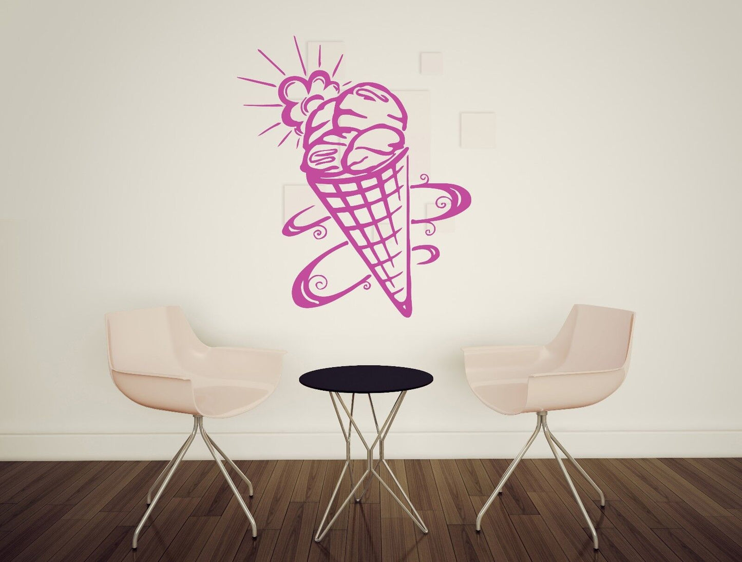 Wall Sticker Ice Cream Waffle Cup Tasty Sweet Vinyl Decal (n473)