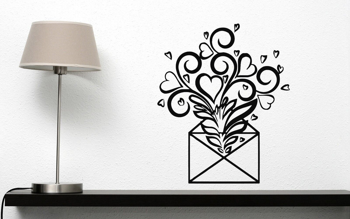 Wall Vinyl Sticker Envelope Message of Love Valentine's Day Heart (n478)