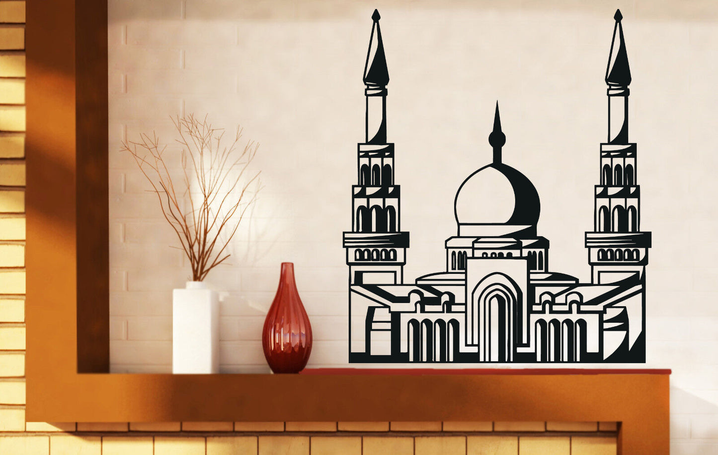 Wall Vinyl Sticker Muslim Prayer Mosque Construction Dome-Ambisome (n486)