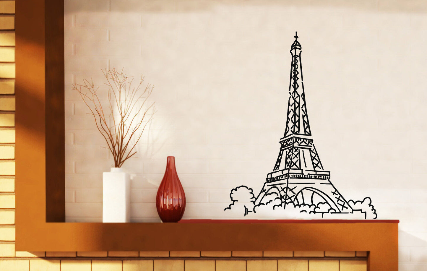 Wall Vinyl Eiffel Tower Paris France Champs Elysees Sticker Decal (n488)