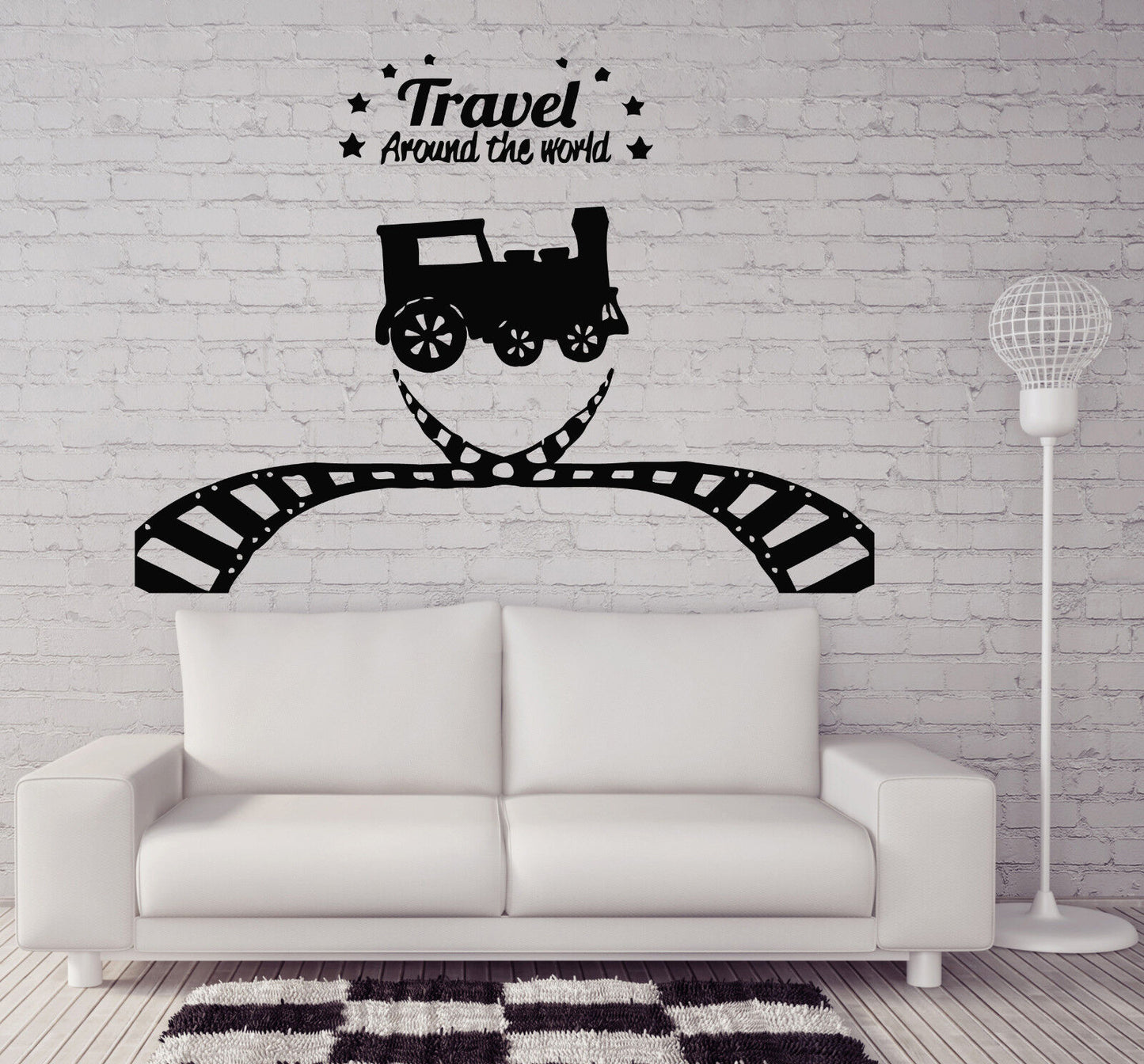 Wall Vinyl Sticker Decal Steam Train Locomotive Rail Transport Travel (n493)