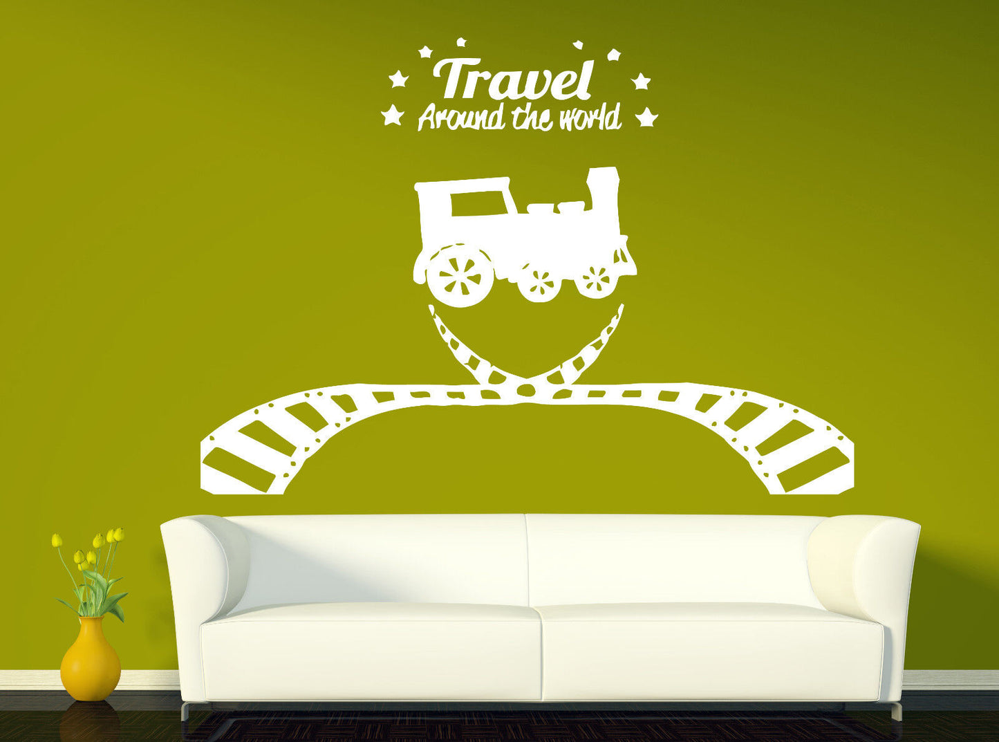 Wall Vinyl Sticker Decal Steam Train Locomotive Rail Transport Travel (n493)