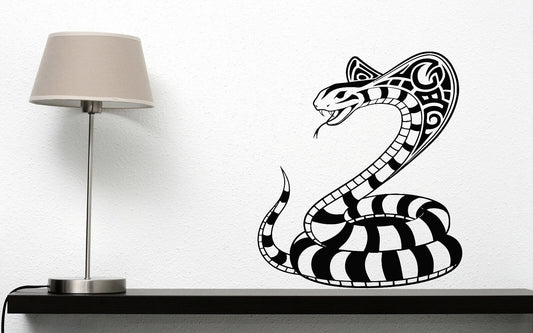 Autocollant mural Cobra serpent reptile venimeux dangereux vinyle autocollant (n498)