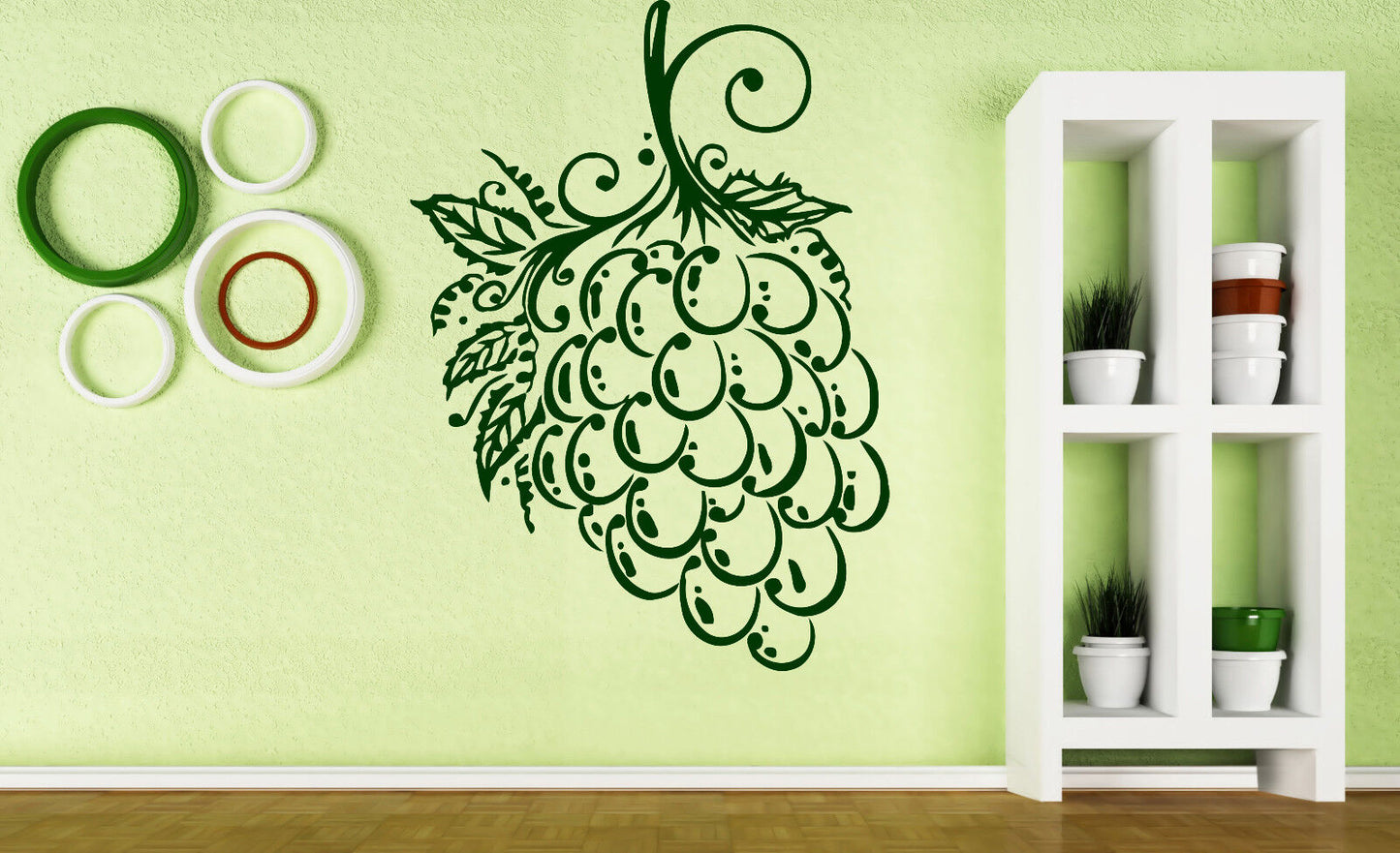 Wall Sticker Grapes Bunch Berry Leaves Isabella Muscat Vinyl Decal (n500)