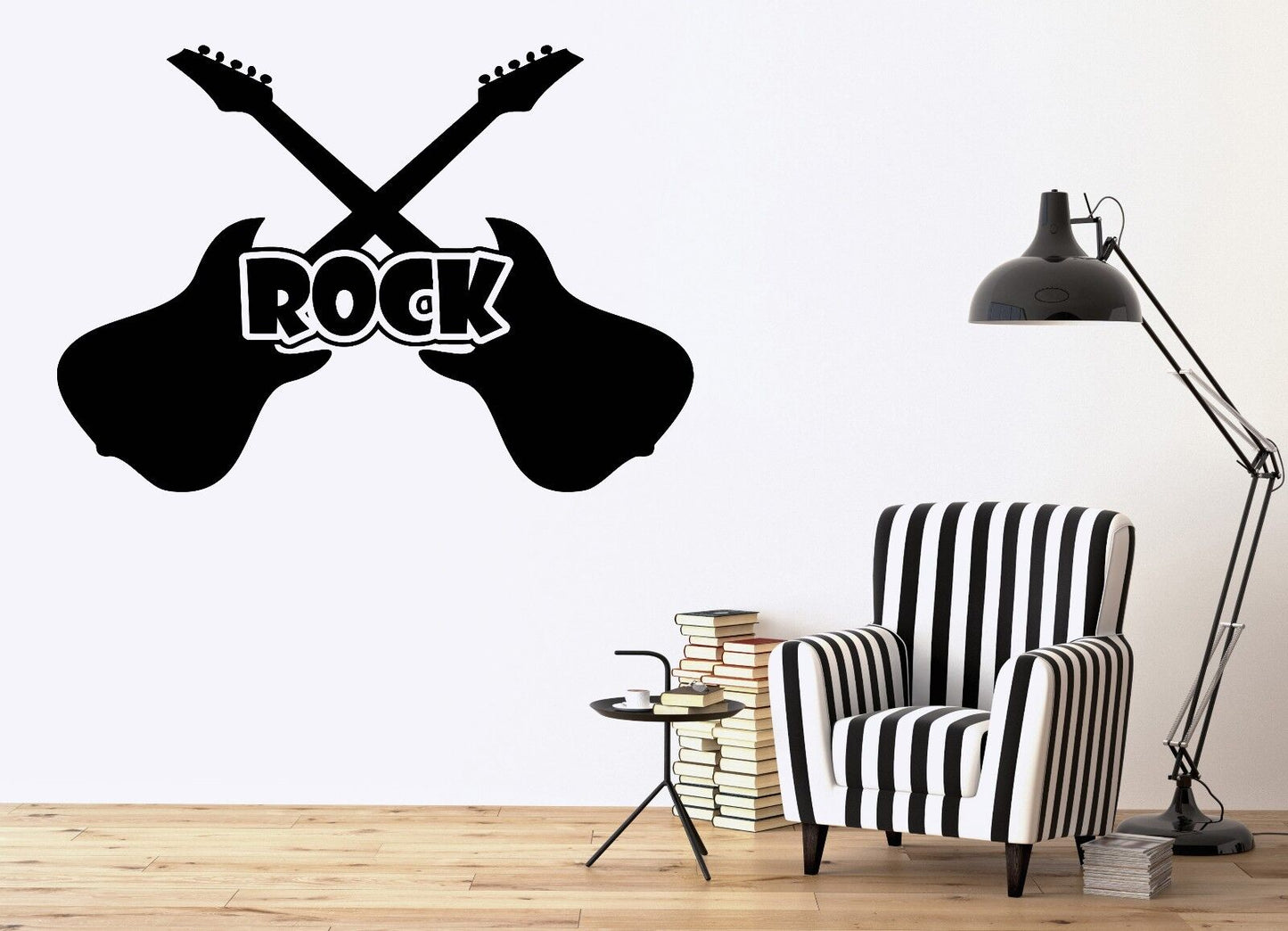 Autocollant mural en vinyle pour instrument de guitare rock and roll (n501)