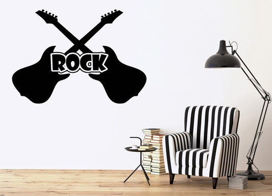 Wall Vinyl music rock and roll guitar instrument Sticker Decal (n501)