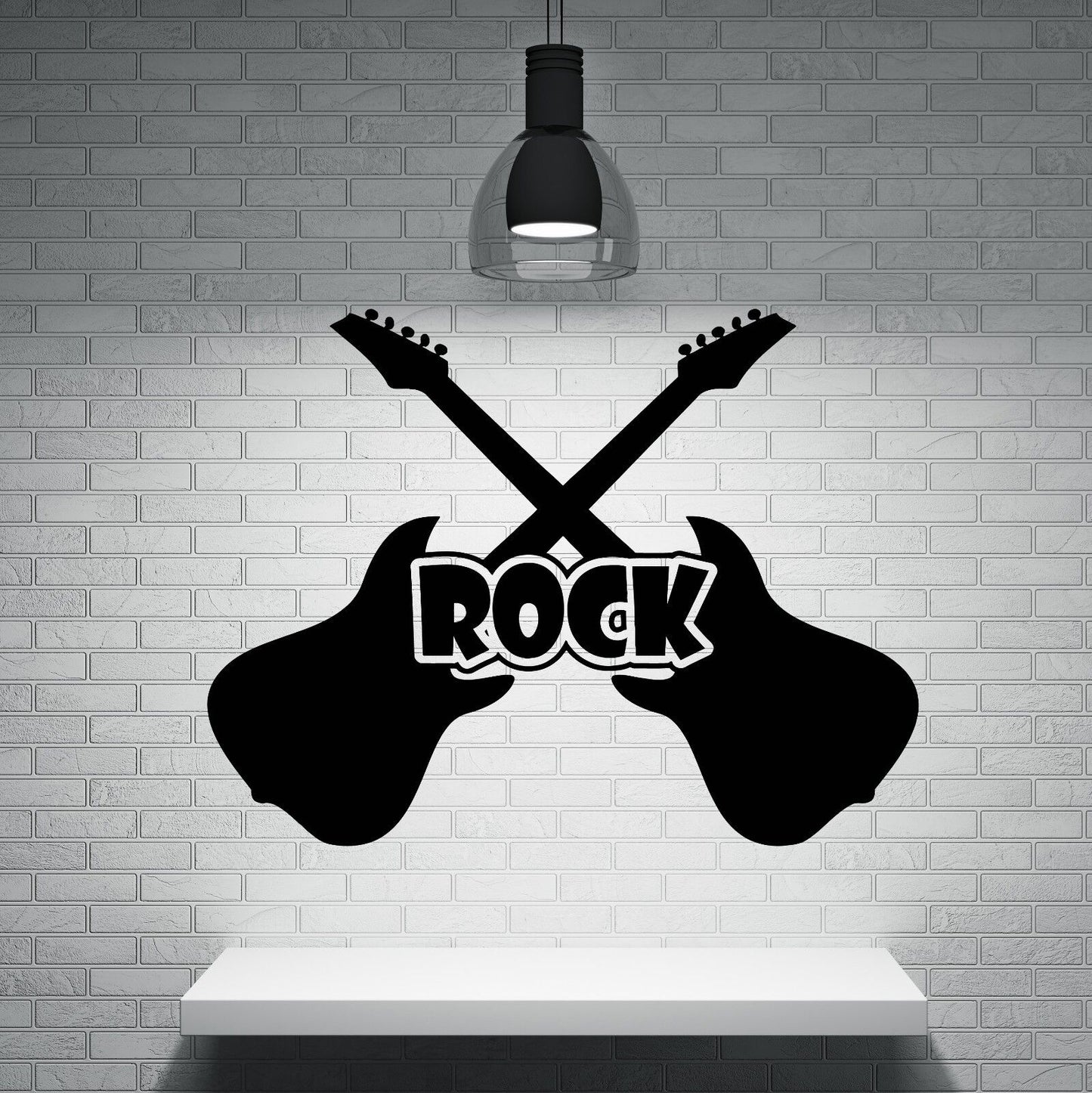 Autocollant mural en vinyle pour instrument de guitare rock and roll (n501)