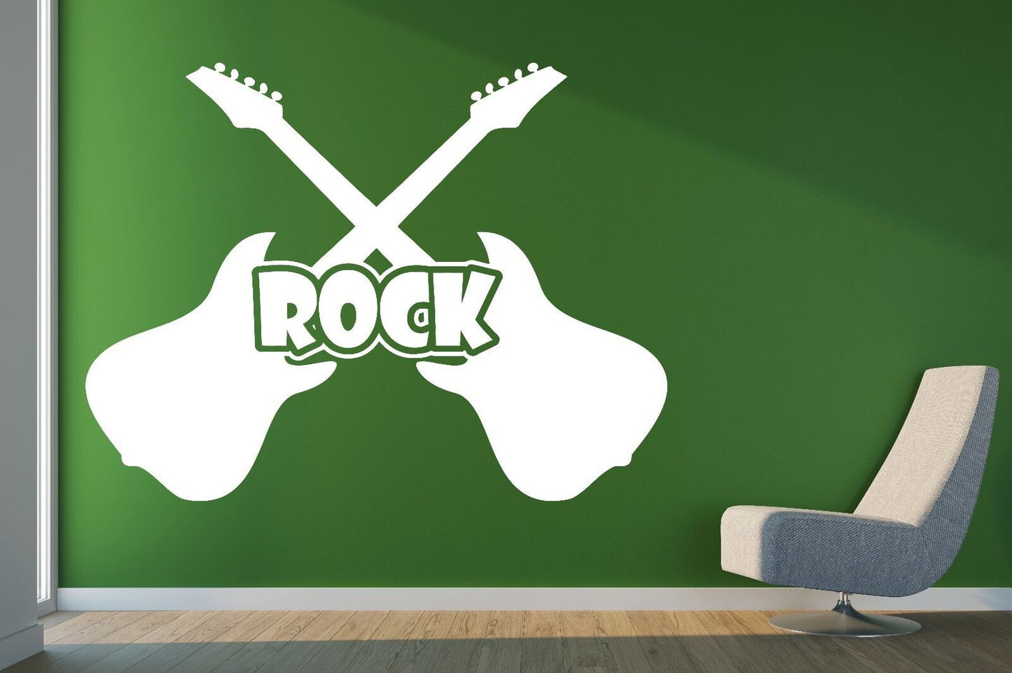 Autocollant mural en vinyle pour instrument de guitare rock and roll (n501)