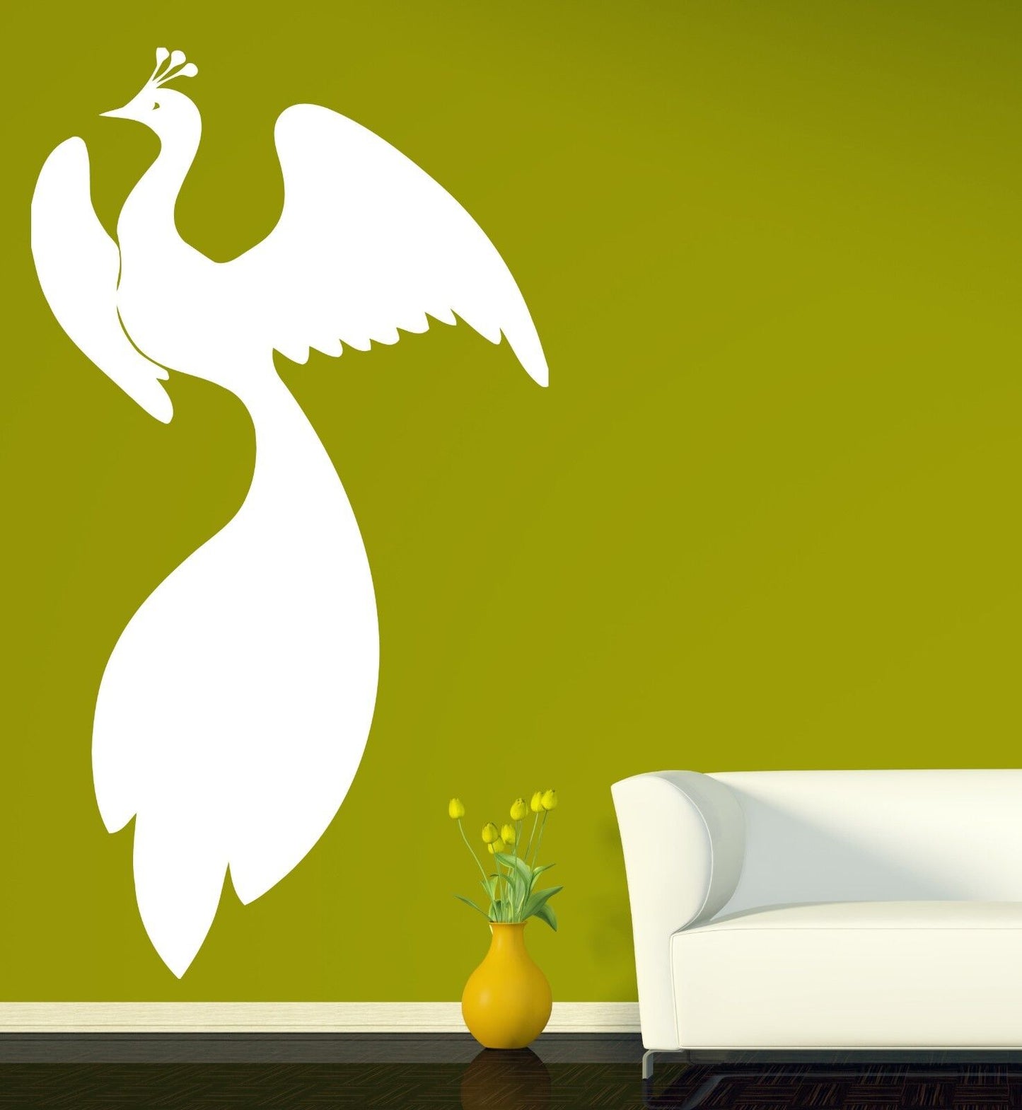 Wall Stickers gorgeous fairy bird bushy tail wingspan Vinyl Decal (n505)