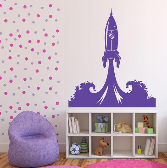 Wall Sticker Start picture rocket space stars milky way Vinyl Decal (n508)