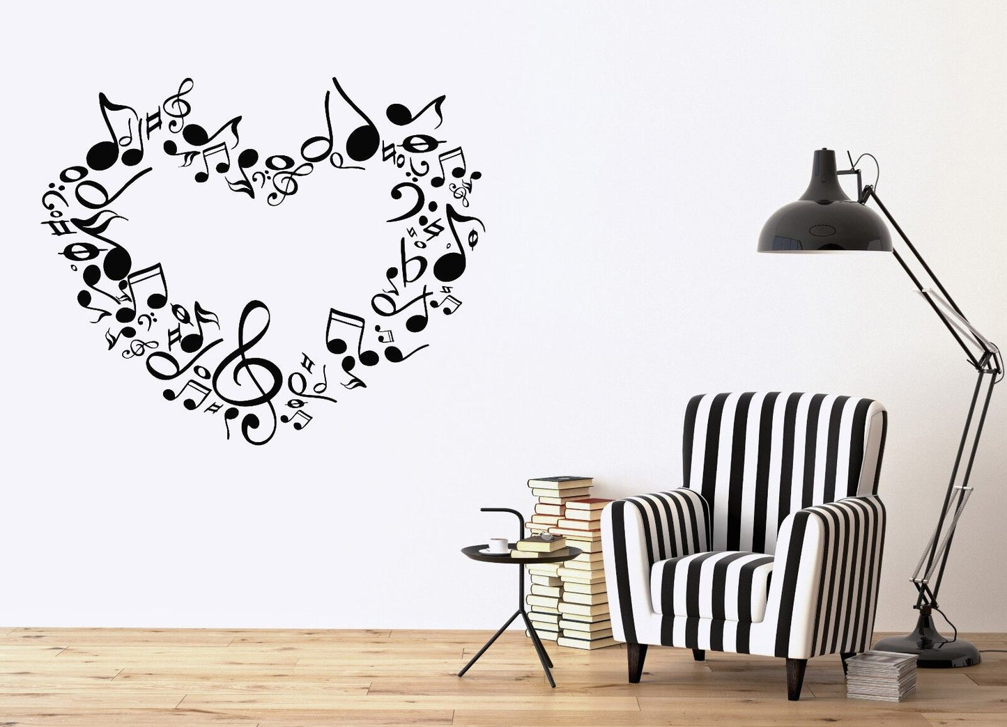 Wall Sticker Vinyl Decal heart notes of love symphony music signs (n518)