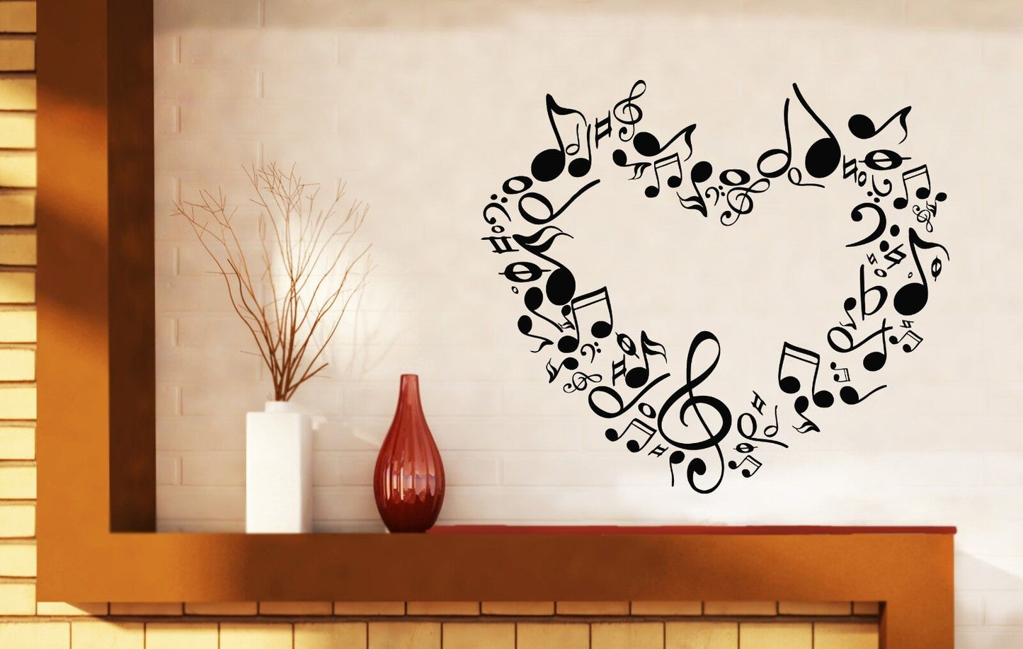 Wall Sticker Vinyl Decal heart notes of love symphony music signs (n518)