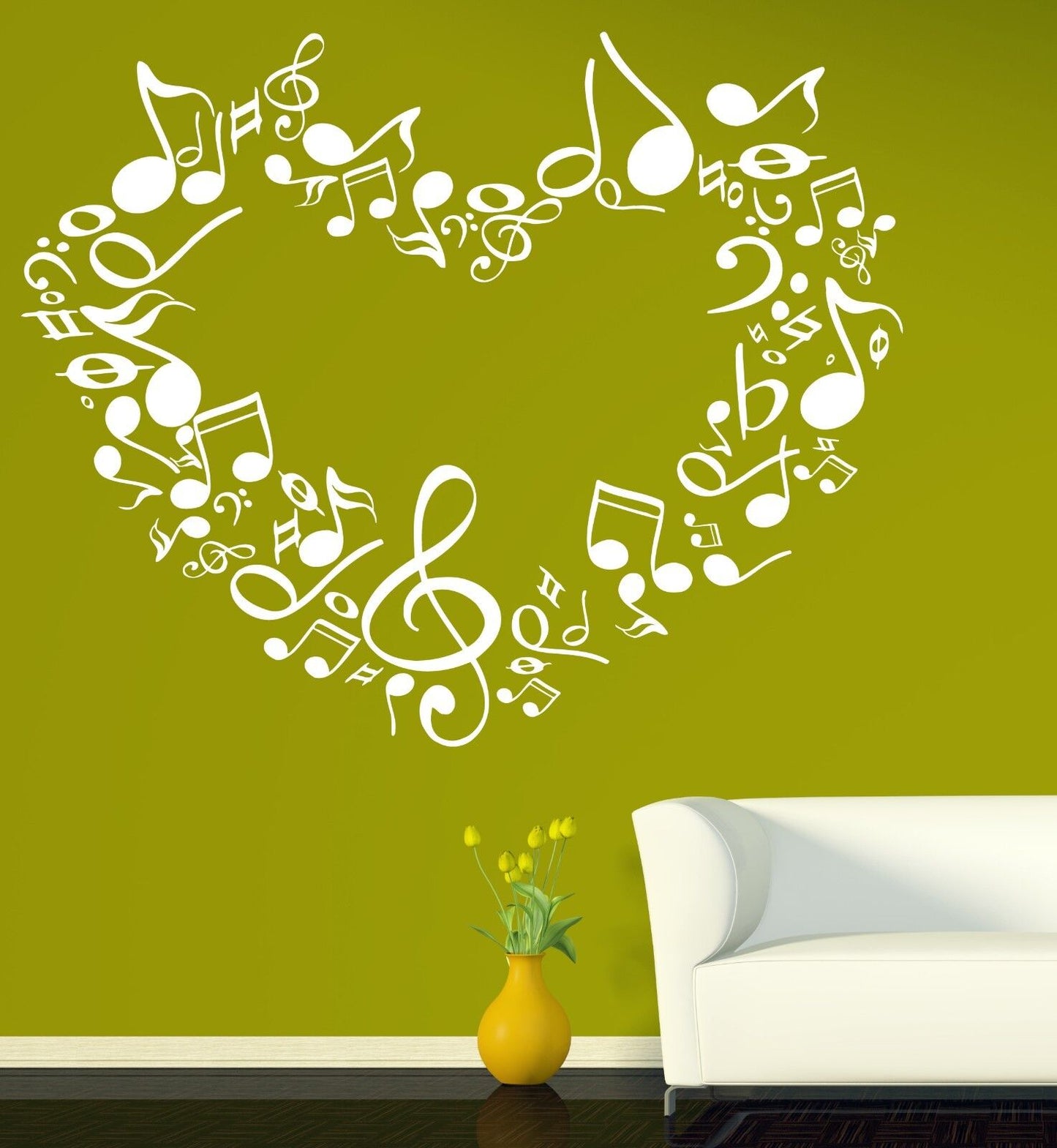 Wall Sticker Vinyl Decal heart notes of love symphony music signs (n518)