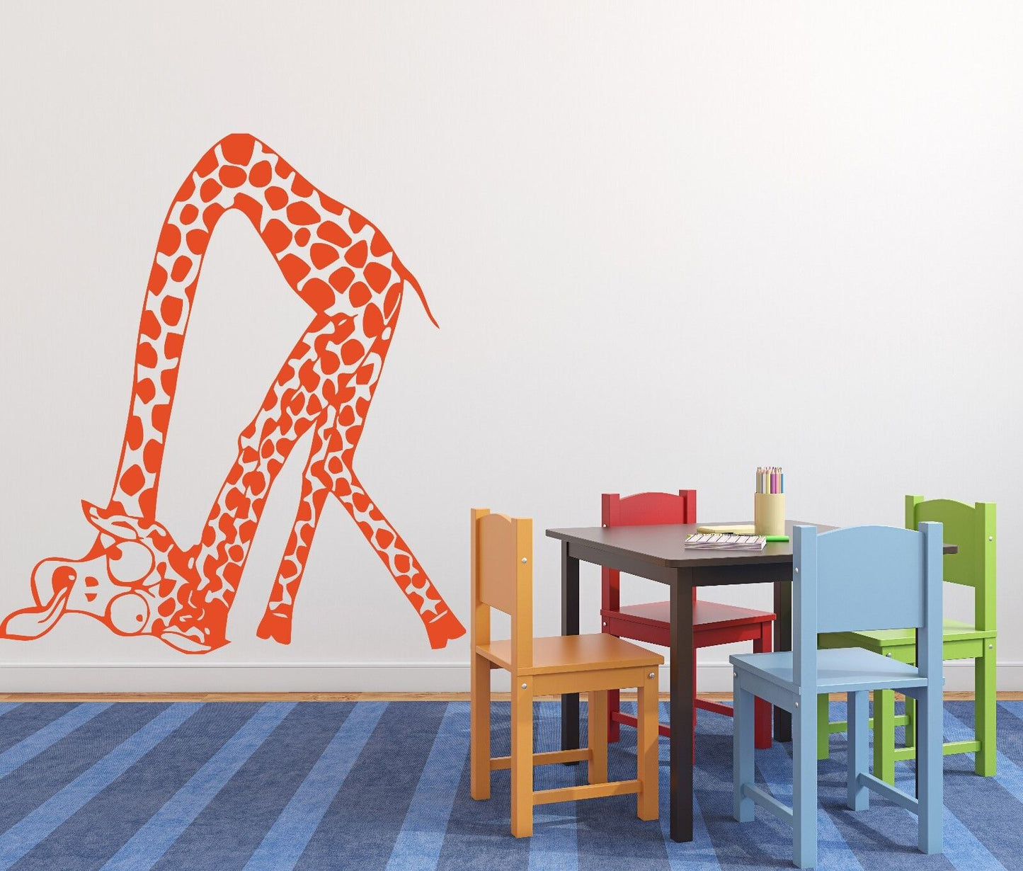 Wall Stickers funny amusing animal giraffe long neck Vinyl Decal (n542)