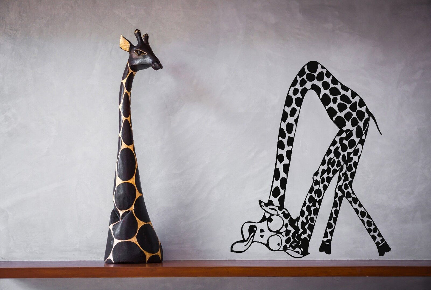 Wall Stickers funny amusing animal giraffe long neck Vinyl Decal (n542)