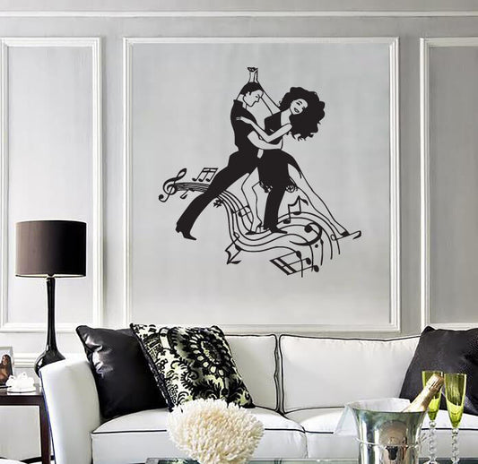 Wall Stickers Vinyl Decal couple dancing tango waltz music flirting roman (n549)