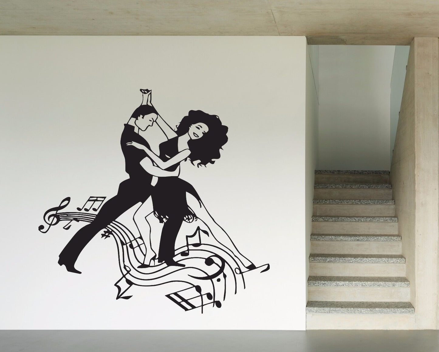 Stickers muraux vinyle décalcomanie couple dansant tango valse musique flirtant romain (n549)