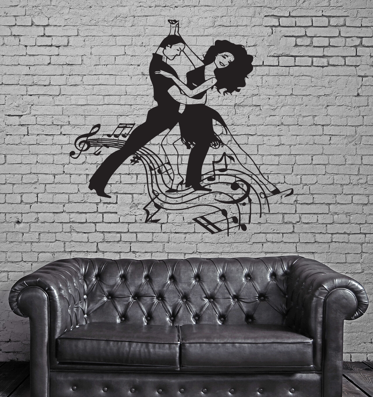 Wall Stickers Vinyl Decal couple dancing tango waltz music flirting roman (n549)