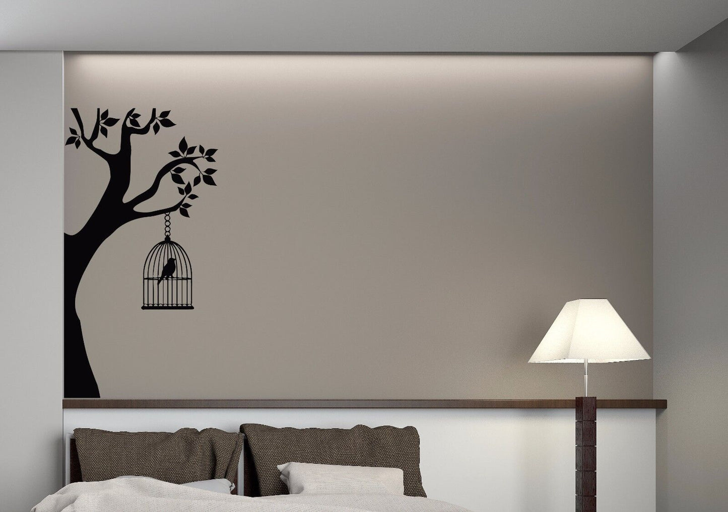 Vinyl Decal Wall Sticker Tree Branches Birdcage Floral Abstract Decor (n535)