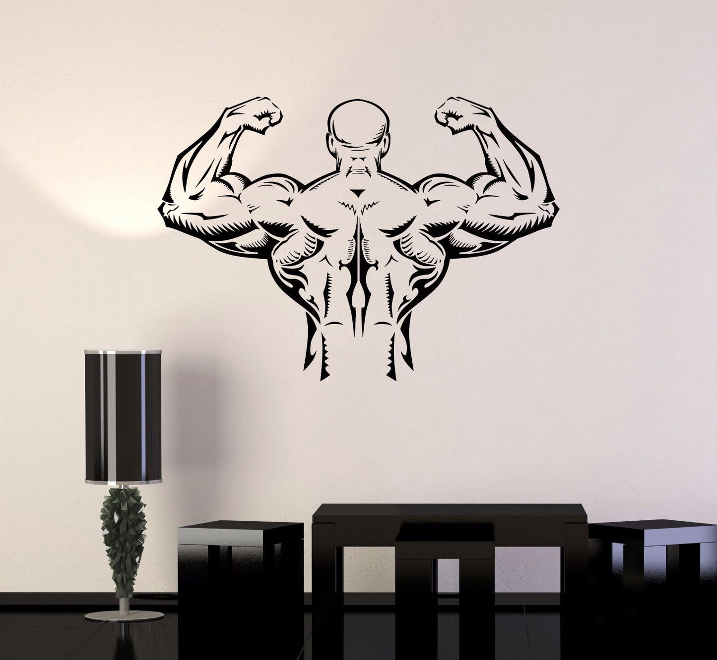 Vinyl Wall Stickers Gym Muscled Body Bodybuilding Fitness Mural (167ig)