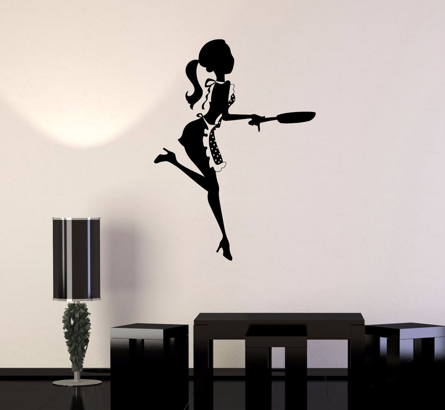 Vinyl Wall Stickers Kitchen Chef Woman Cook Cooking Restaurant Mural (169ig)