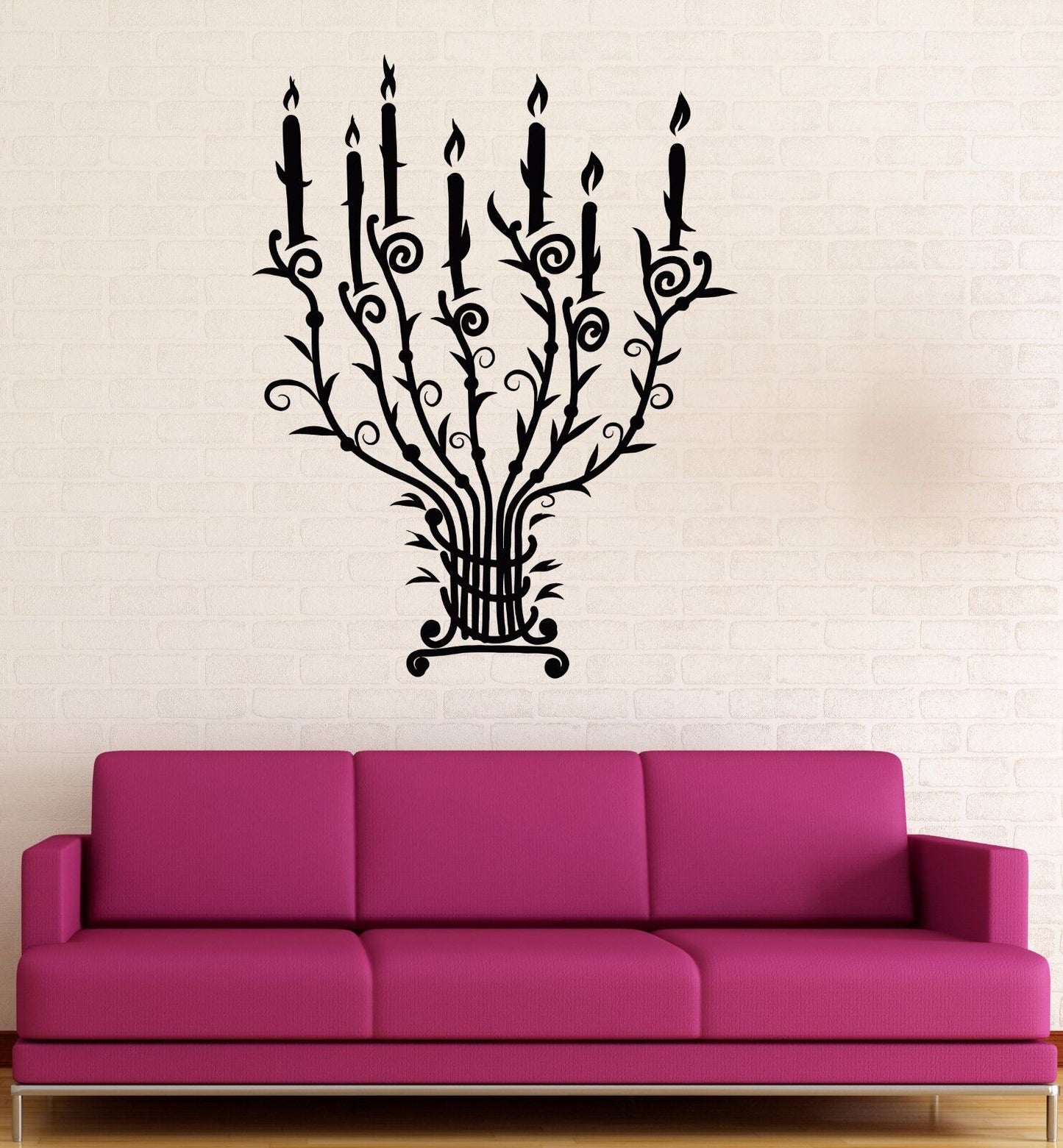 Vinyl Wall Stickers Candle Candlestick Vintage Chandelier Light Decal (172ig)