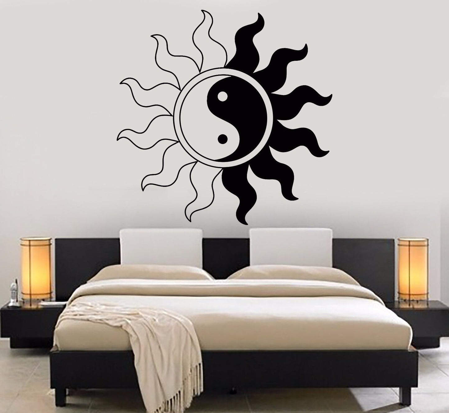 Vinyl Wall Stickers Sun Yin Yang Zen Asian Art Oriental Decal Mural (175ig)